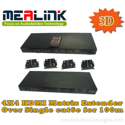 4 to 4 Cat5e/6 HDMI Matrix Extender, 3D Supported